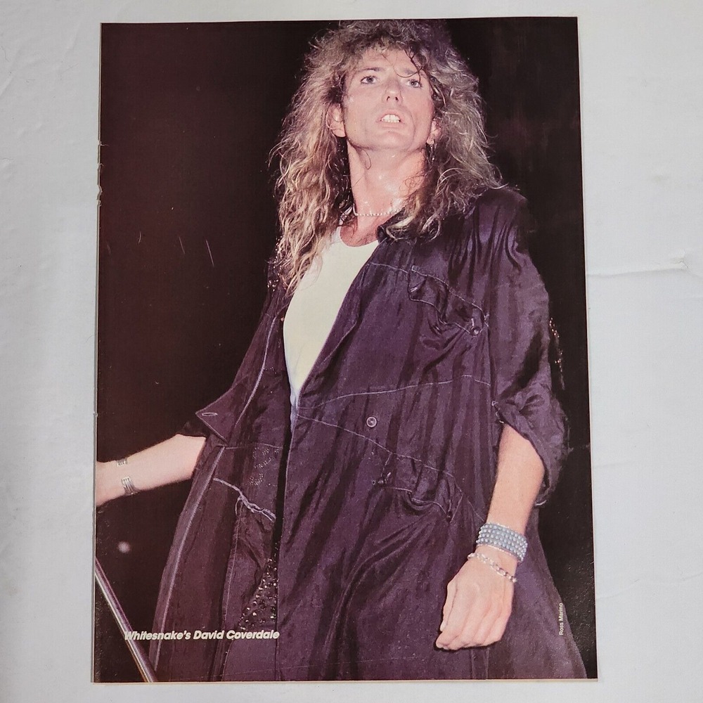 Britny Fox David Coverdale Vintage 1980s Pinup Poster Clipping 8x11 Glam Metal